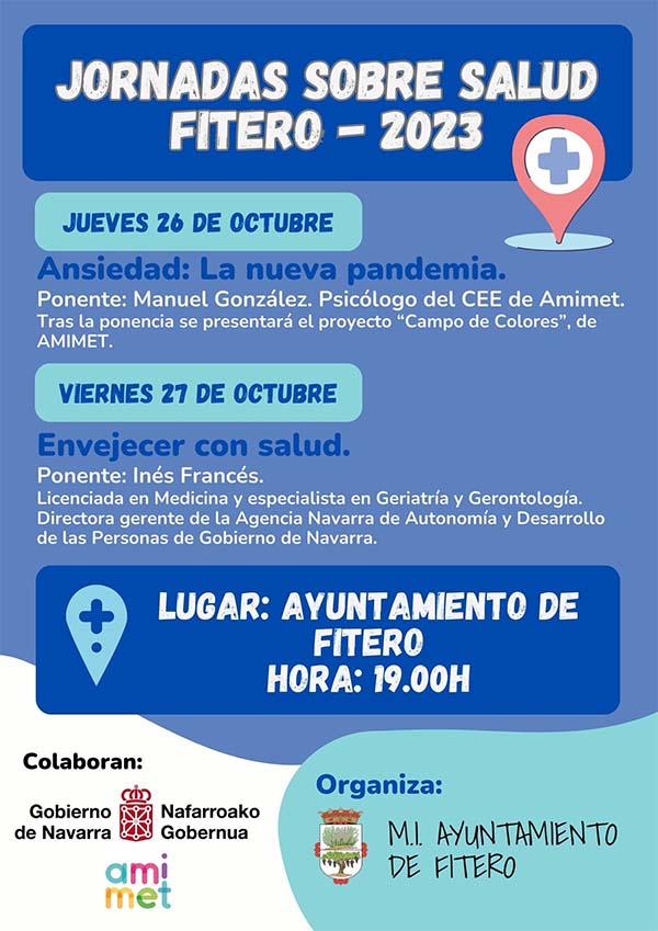 Cartel jornadas de salud en fitero 2023