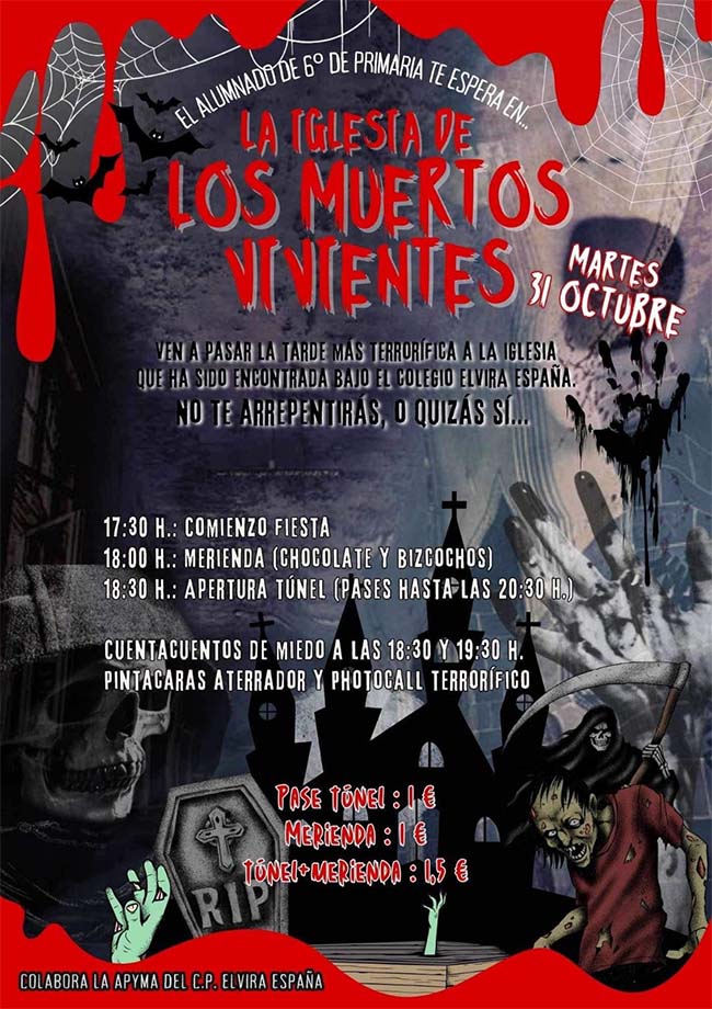 Cartel Colegio Elvira España La Iglesia de los Muertos Vivientes