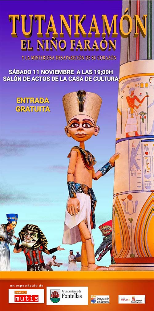 Cartel Teatro familiar Tutankamón, el niño faraón en Fontellas