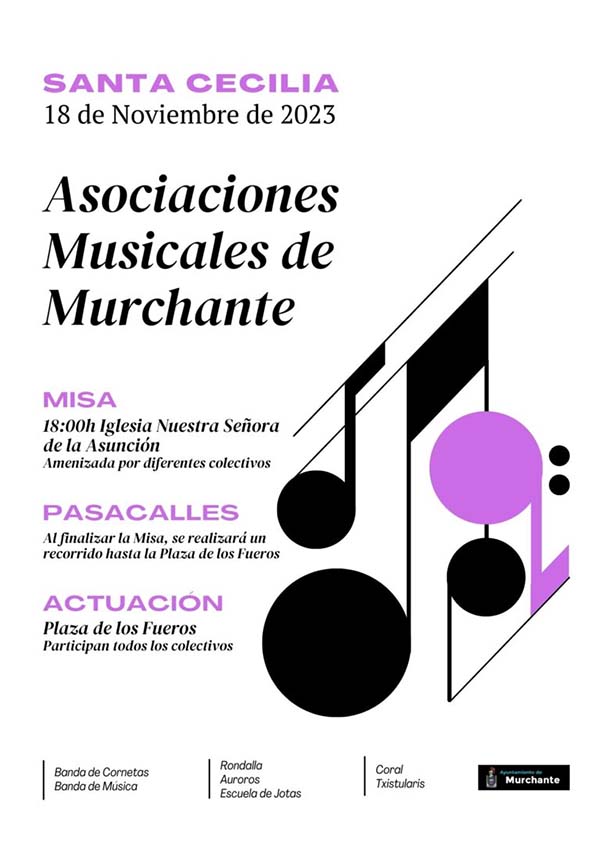 Cartel Celebración de Santa Cecilia en Murchante 2023