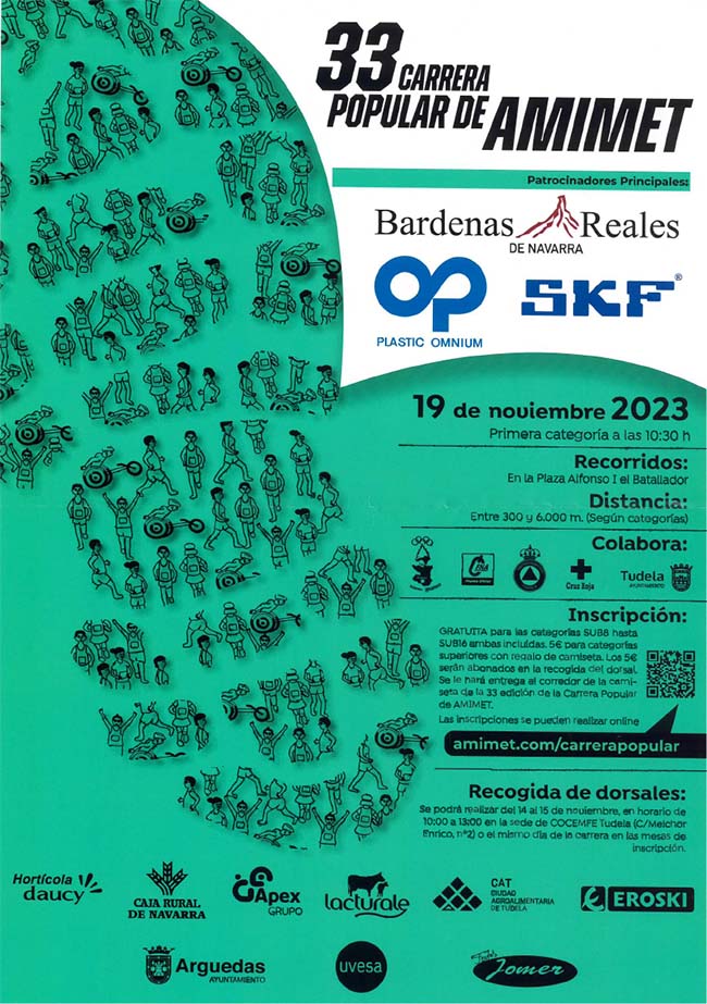 Cartel 33 Carrera popular de Amimet Tudela 2023