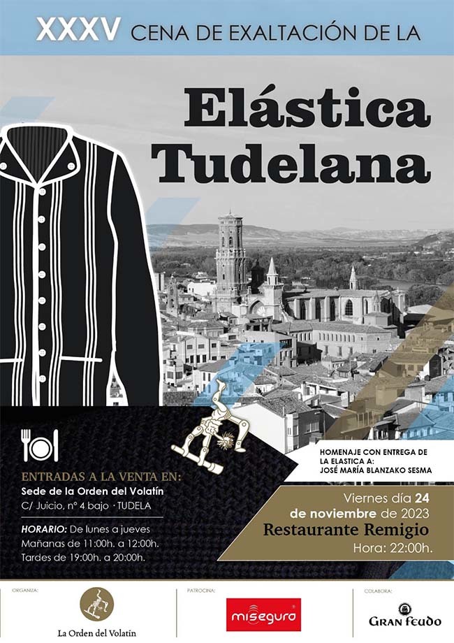 Cartel Cena de la Elástica Tudelano 2023