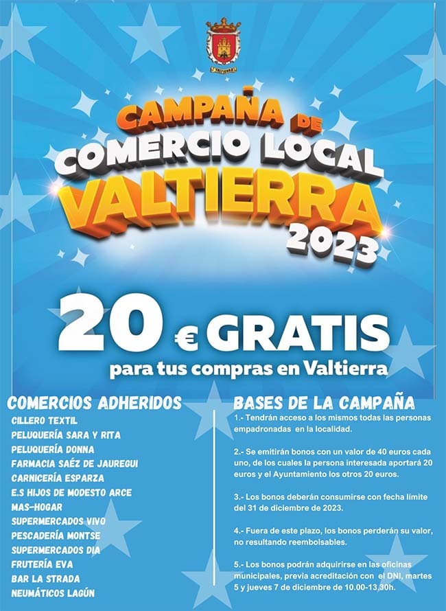 Camapaña de apoyo al comercio de Valtierra navidad 2023