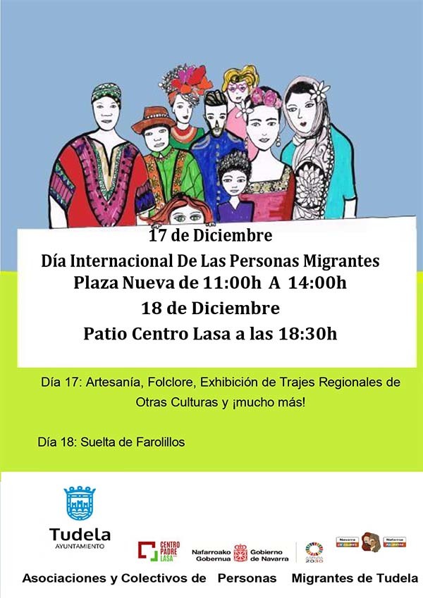 Cartel Día Internacional de las Personas Migrantes en Tudela 2023
