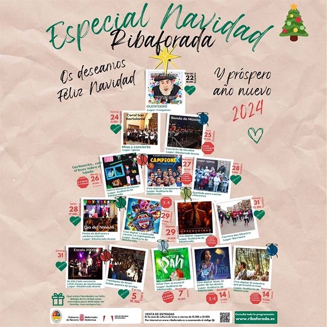 Cartel Programación Navideña Ribaforada 2023