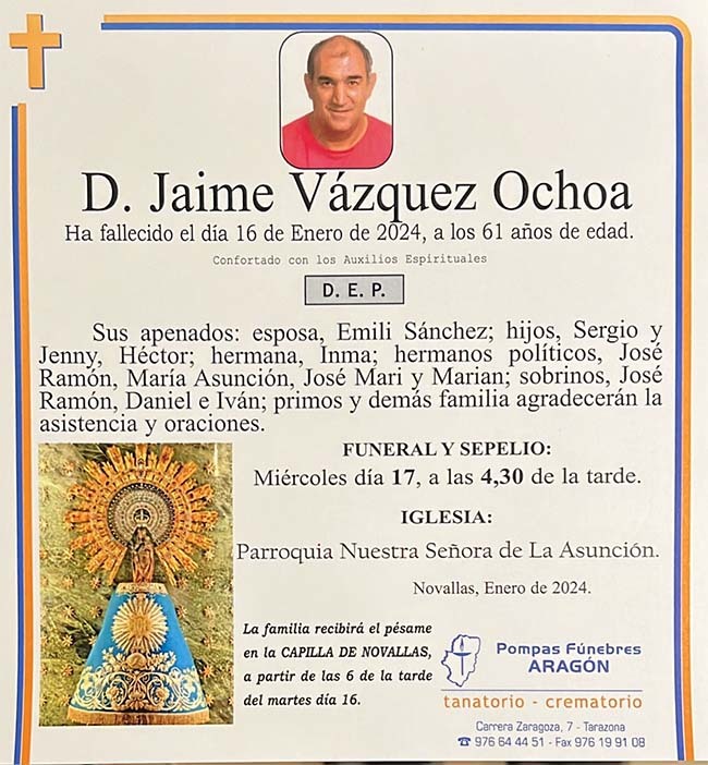 esquela Jaime Vazquez Ochoa