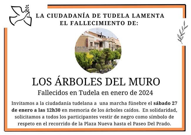 Marcha Funeral por los árboles del Muro en Tudela