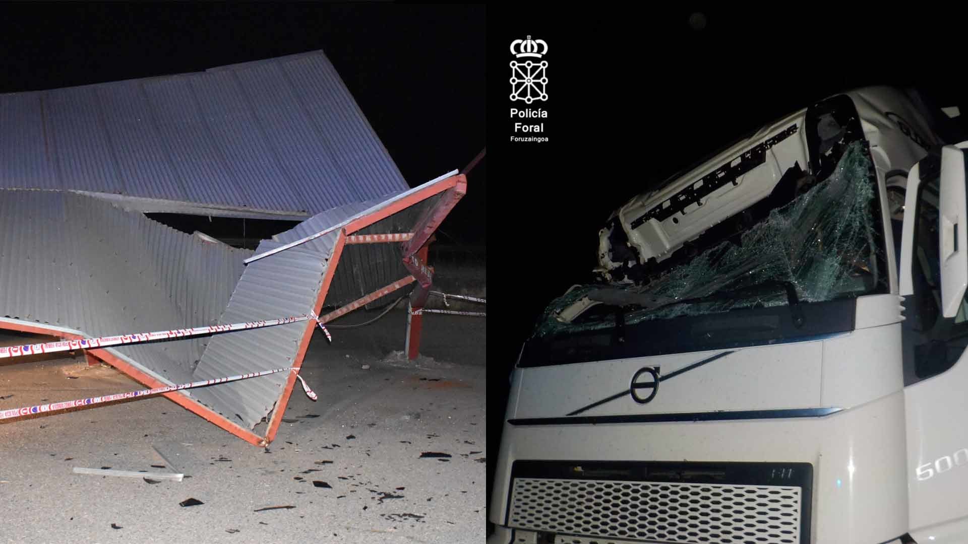 Camión cocha con cubierta parking restaurate Beethoven en Fontellas