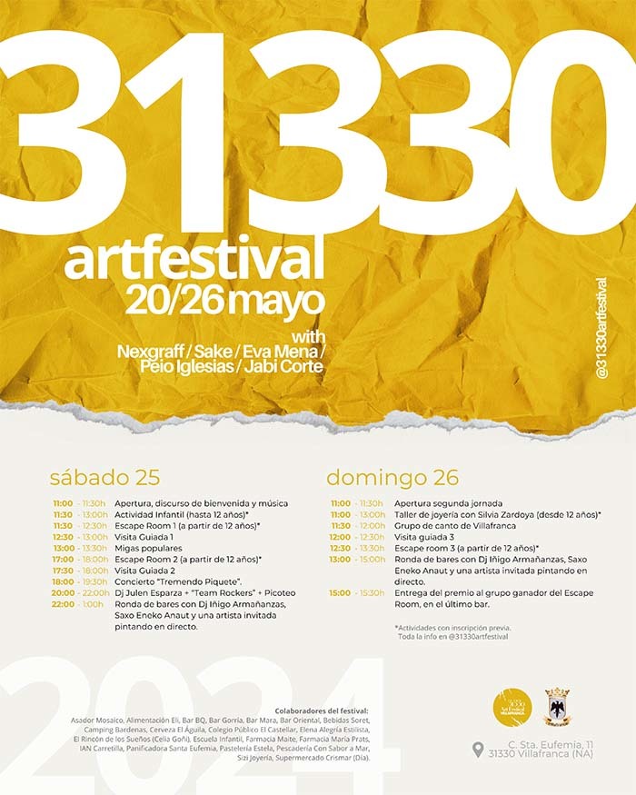 Cartel 31330 Art Festival Villafranca 2024