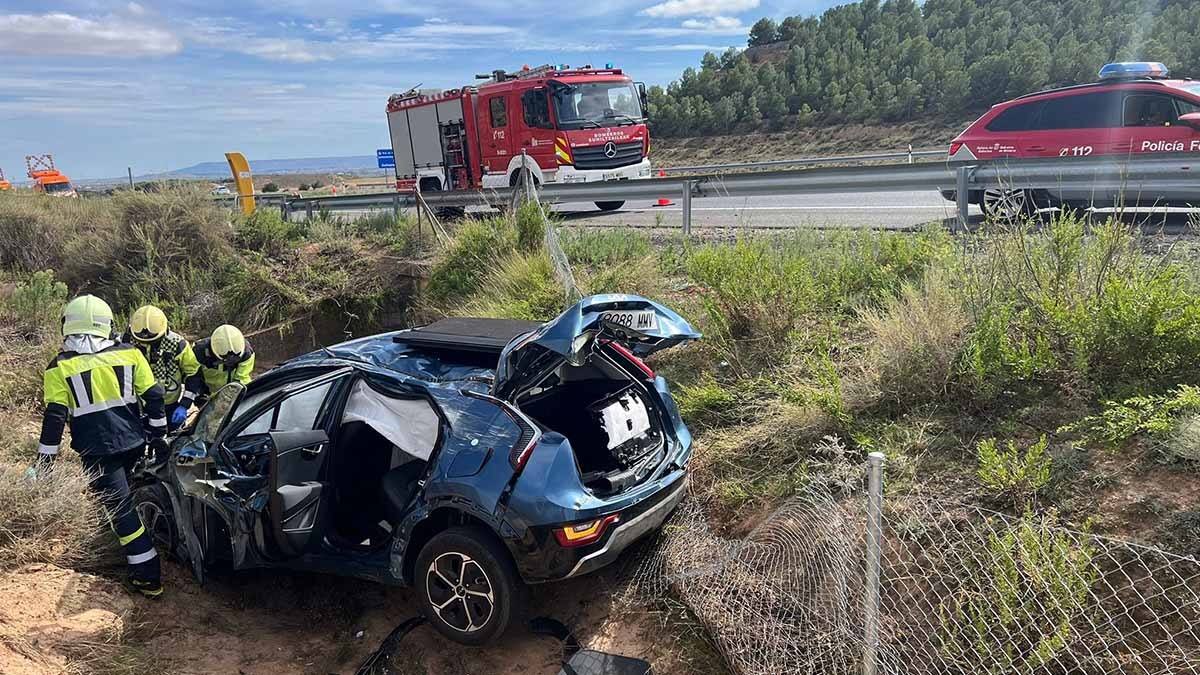 salida de vía en la AP-68 (2)