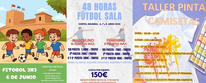 Actividades en Cortes durante el fin de semana 6, 7 y 8 de junio 2025