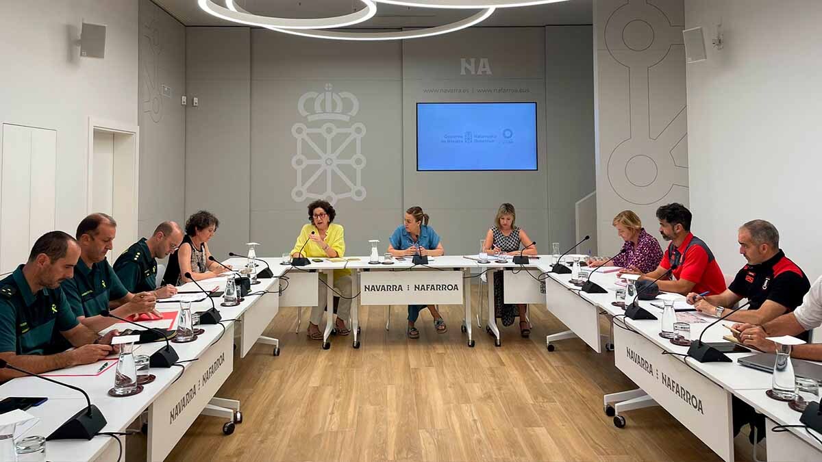 Reunión celebrada esta mañana en el Palacio de Navarra para adoptar medidas en torno al COA de Marcilla