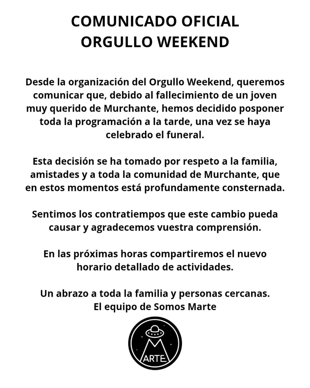 Comunicado oficial Somos Marte