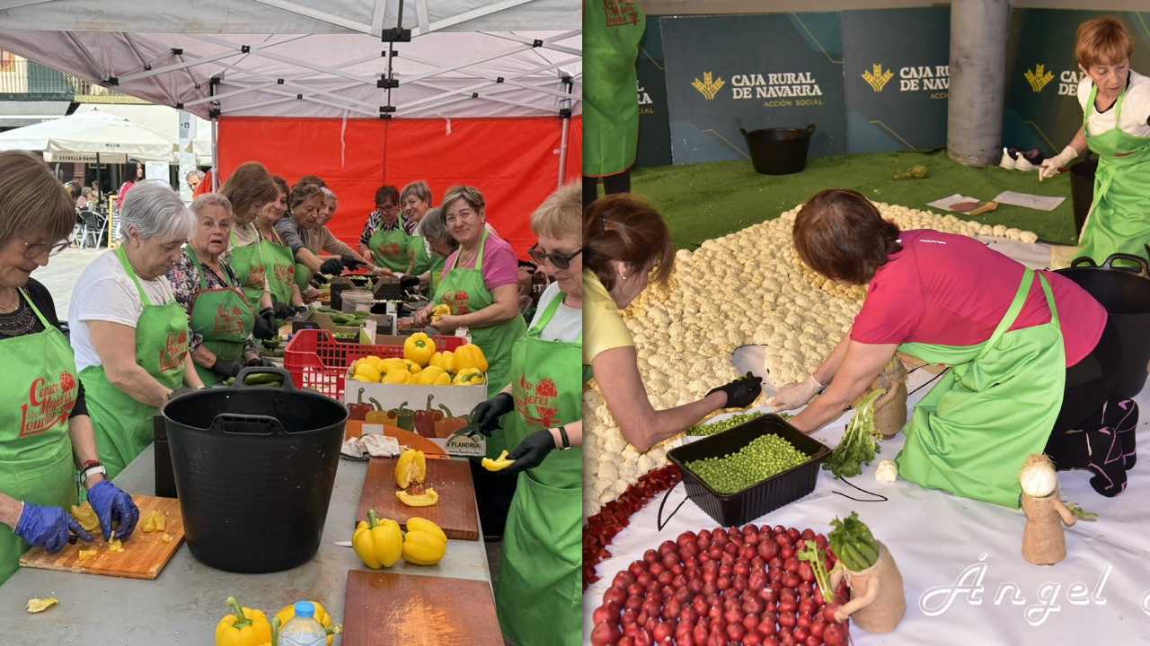 Preparación del Mosaico de Verduras de Tudela 2026. Fotografías Ángel Álvaro
